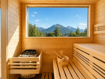 Ampere venkovní sauna s oknem ditherm smrkové provedení