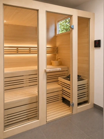 Cuvier sauna rámová skla diherm provedení osika