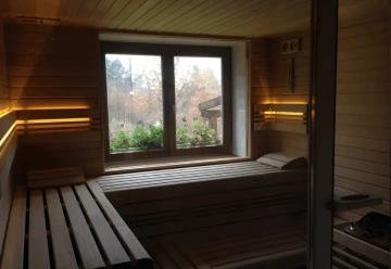 Finská sauna s výhledem do zahrady