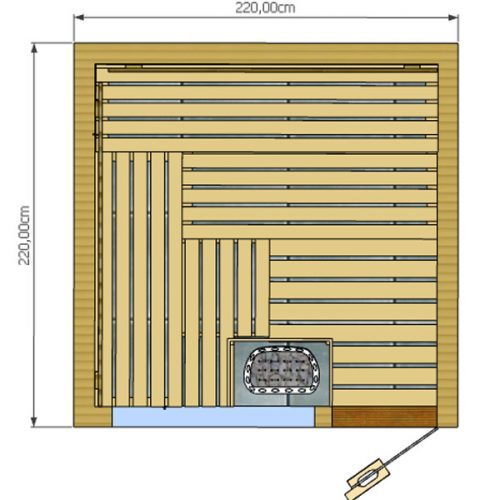 Venkovní sauna 220 x 220 cm